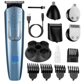 5-In-1 MenàBeard Trimmer Cordless Hair Clipper Electric Waterproof Shaver Grooming Kit w/ LED Display for Nose Ear Facial Hair