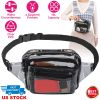 Clear Fanny Pack Unisex Transparent Waist Pouch Belt Bag Clear Purse Chest Bag for Outdoor Sport Travel Beach Concerts Travel 23.42in-32.67in Waist Ci