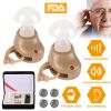 2Packs Hearing Amplifier In-Ear Hearing Aids FDA Approved Personal Sound Amplifier For Adults Senior Amplifier Volume Adjustable Carry Case For Meetin