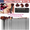 32Pcs Makeup Brush Set Prof Cosmetic Brushes Foundation Concealers Eyeshadow Brush Tool Kit w/ PU Leather Bag