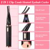 2 In 1 Clip Comb Heated Eyelash Curler Electric Mini Lash Curler Natural Eye Lash Makeup Tool with 3 Temp Settings 15Mins Shutdown