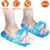 2Pcs Foot Scrubber Brush Cleaner Dead Skin Remover Foot Spa Slipper Foot Massager Bristle Slipper with Suction Cup