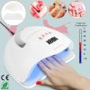 220W UV LED Nail Lamp Gel Polish Nail Dryer 45LEDs Fingernail Toenail Gel Curing Machine PIR Sensor Timer Display for Home Nail Salon