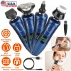 4 In 1 Electric Razor Shaver Rechargeable Cordless Head Beard Trimmer Shaver Kit IPX7 Waterproof Dry Wet Grooming Kit