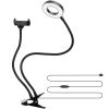 Selfie Ring Light w/ Phone Holder Clamp 24LEDS Rotatable Stream Makeup Fill Light Dimmable Ring Lamps 10 Level Brightness 3 Lighting Modes