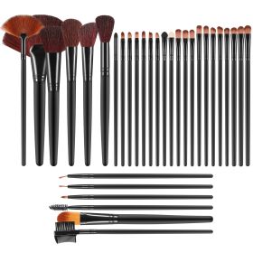 32Pcs Makeup Brush Set Prof Cosmetic Brushes Foundation Concealers Eyeshadow Brush Tool Kit w/ PU Leather Bag