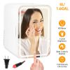 6L/1.6GAL Portable Beauty Fridge Mini Cosmetic Refrigerator AC/DC Skincare Makeup Cooler Warmer with Mirror Door 3-Brightness Light for Bedroom Travel