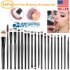 20 pcs Makeup Brushes Set Eye Shadows Face Foundation Brushes Cruelty-Free Synthetic Fiber Bristles Powder Liquid Cream Cosmetics Blending Brush Tool