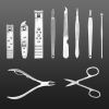 10Pcs Pedicure / Manicure Set Nail Clippers Stainless Steel Cuticle Remover Travel Case