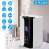 5L/1.32Gal Humidifiers Top Fill Cool Mist Humidifier with Essential Oils Diffuser Filter 360otatable Outlet Nozzle 1-8 Hours Timer 1-3 Level Mist 4