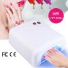 36W UV Nail Gel Lamp Fingernail Toenail Gel Dryer Curing Machine 120S Timer 4 UV Light Bulbs Detachable Base Home Nail Salon