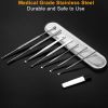 8 Pcs Ear Picks Set Stainless Steel Earwax Removal Tool Ear Curette Ear Cleansing Tool w/Cleaning Brush Storage Box