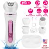 5 In 1 Electric Body Epilator Rechargeable Women\'s Grooming Kit Epilator Shaver Facial Brush Callus Remover 5-Point Massager with LED Light LED Displ