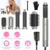6 In 1 Hot Air Styler Volumizer Straightener Curler Dryer Automatic Wrap Styler Hair Dryer Brush Set with 3 Temp Settings ALCI Plug Glove Cable Zip Ti