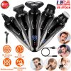 5 In 1 Electric Razor Shaver Rechargeable Cordless Head Beard Trimmer Shaver Kit IPX6 Waterproof Dry Wet Grooming Kit
