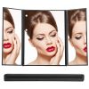 Tri-Fold Makeup Mirror Cosmetic Vanity Mirror 8 LED Lights w/90djustable Stand