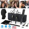9 Pcs Hair Cutting Scissors Set with Hair Scissors Thinning Scissors Razor Comb Hair Comb Clips Cleaning Cloth Cape Regulator Professional Barber Hair