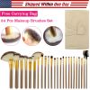 24Pcs Makeup Brushes Set Eye Shadows Face Foundation Brushes Cruelty-Free Synthetic Fiber Bristles Powder Liquid Cream Cosmetics Blending Brush Tool W