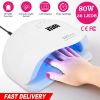 80W UV LED Nail Lamp Gel Polish Nail Dryer 36LEDs Fingernail Toenail Gel Curing Machine PIR Sensor Timer Display for Home Nail Salon