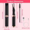 2 In 1 Clip Comb Heated Eyelash Curler Electric Mini Lash Curler Natural Eye Lash Makeup Tool with 3 Temp Settings 10Mins Shutdown
