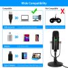 USB Condenser Microphone Set Professional Cardioid Studio Mic w/ Pop Filter Dual Adapters for Computer Phone Recording Streaming Gaming