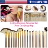 24Pcs Makeup Brushes Set Eye Shadows Face Foundation Brushes Cruelty-Free Synthetic Fiber Bristles Powder Liquid Cream Cosmetics Blending Brush Tool W