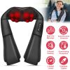 Electric Neck And Back Massager with Infrared Light Heating 3 Intensity Levels Deep Kneading 3D Shiatsu Massage Pillow For Back Arms Thighs Pain Relie