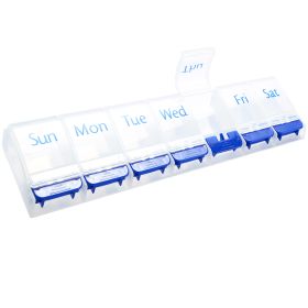 Weekly Pill Organizer 7 Day Pill Planner Travel Pill Organizer Pill Reminder Container Moisture-Proof Compartments Vitamin Medication Tablet Storage B