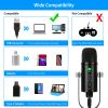 USB Condenser Microphone Set Professional Cardioid Studio Mic w/ Pop Filter Dual Adapters Scissor Arm Stand for Computer Phone Streaming Gaming