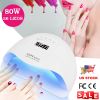 80W UV LED Nail Lamp Gel Polish Nail Dryer 36LEDs Fingernail Toenail Gel Curing Machine PIR Sensor Timer Display for Home Nail Salon