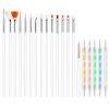 20PCS Nail Art Brushes Manicure Kit Polish Brush Tool 15 Brush Set 5 Dotting Pen