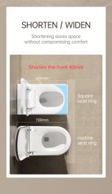 Square Smart Toilet with Built-in Tank for Modern Bathroom, Remote Control, Tankless Bidet Toilet with Foot Touching Lid Opening, Auto Flush