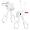2Pcs Heated Eyelash Curler Electric USB Rechargeable Eyelash Curler Anti-Burn Compact with Comb Heat up Fast Within 8S for All Eye Shapes for Women Ma