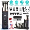 All In One Beard Trimmer for Men With 5 Trimmer Heads IPX5 Waterproof Electric Razor For Face Nose Body Beard Cordless Hair Shaver Clipper Grooming Ki