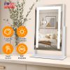 Vanity Mirror with Light 3 Lighting Colors Dimmable Brightness Smart Touch Control 10X Magnifying Mirror 360¯tation LED Lighted Makeup Mirror for De