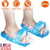 2Pcs Foot Scrubber Brush Cleaner Dead Skin Remover Foot Spa Slipper Foot Massager Bristle Slipper with Suction Cup