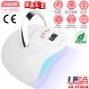 220W UV LED Nail Lamp Gel Polish Nail Dryer 45LEDs Fingernail Toenail Gel Curing Machine PIR Sensor Timer Display for Home Nail Salon