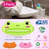 3Packs Toothpaste Dispenser Squeezer w/2.28in Squeeze Mouth Cream Lotions Tube Squeezer Animal Cartoon Toothpaste Clip
