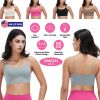 Women Strap Sport Bras Padded Strappyòop Square Neck Low Impact Bras Sexy©tness!nk Tops with Removable Pads Flat Straps for Gym Yoga Workout Run