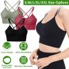 3Packs Women Cross Back Sport Bras Padded Strappyedium Support Bras Sexy©tness!nk Tops with Removable Pads for Gym Yoga Workout Running