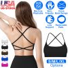 Women Cross Back Sport Bras Padded Strappyòop Open Back Low Impact Bras Sexy©tness!nk Tops with Removable Pads Thin Straps for Gym Yoga Workout