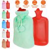 2L Hot Water Bottle w/ Plush Cover Classic Natural Rubber Hot Water Bag Feet Warmer¯r Pain Relief Hot Compress Heat Therapy Warm Neck Shoulders