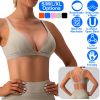 Women Deep V-Neck Sports Bras U-Shaped Back Sport Bras Padded Strappyòop Open Back Low Impact Bras Sexy©tness!nk Tops with Removable Pads for Gy
