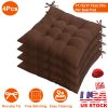 4Pcs Chair Cushion Pads Pillow 17.72x17.72x2.37in Soft Tie On Square Sitting Mats For Home Office Car Sitting Travel