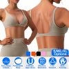 Women Deep V-Neck Sports Bras U-Shaped Back Sport Bras Padded Strappyòop Open Back Low Impact Bras Sexy©tness!nk Tops with Removable Pads for Gy