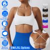 Women Cross Back Sport Bras Padded Strappyòop Open Back Low Impact Bras Sexy©tness!nk Tops with Removable Pads Thin Straps for Gym Yoga Workout