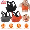 3 Packs Women Padded Sports Bras Yoga Fitness Push up Bra Female Top for Gym Running Workout Training