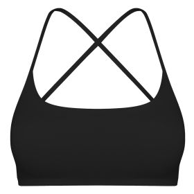 Women Cross Back Sport Bras Padded Strappyòop Open Back Low Impact Bras Sexy©tness!nk Tops with Removable Pads Thin Straps for Gym Yoga Workout (Option: BraBlackXL)
