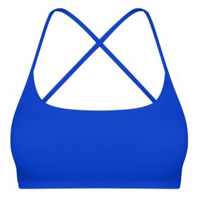 Women Cross Back Sport Bras Padded Strappyòop Open Back Low Impact Bras Sexy©tness!nk Tops with Removable Pads Thin Straps for Gym Yoga Workout (Option: BraBlueXL)