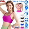 Women Cross Back Sport Bras Padded Strappyòop Open Back Low Impact Bras Sexy©tness!nk Tops with Removable Pads Thin Straps for Gym Yoga Workout